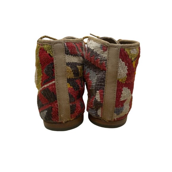 Akkijim Women’s Multicolor Ethnic Handmade Kilim Leather Ankle Boots Size 8 - Picture 7 of 9